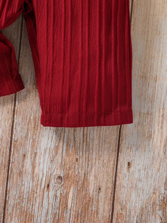 Kids%20Baby%20Girl's%20Solid%20Sleeveless%20Bodysuit%20For%20Summer%20European%20and%20American%20style%20Casual%20Jumpsuit%20-%20Image%205