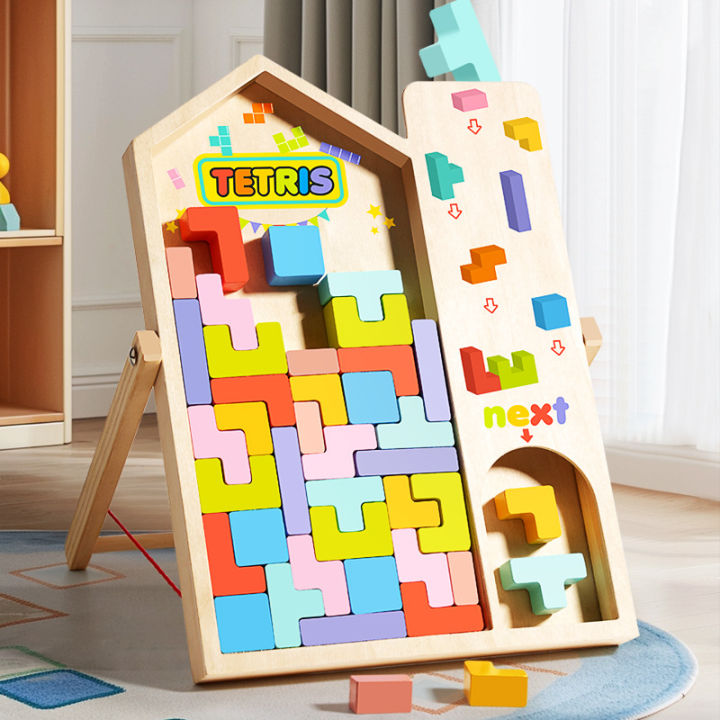 Wooden 3D Puzzles Blocks Brain Teasers Toy Jıgsaw Tangram Colorful ...
