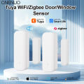 Tuya WiFi/Zigbee Window Door Sensor With AAA Battery Smart Home Security Alarm System Voice Control Via Alexa  Home Smart. 
