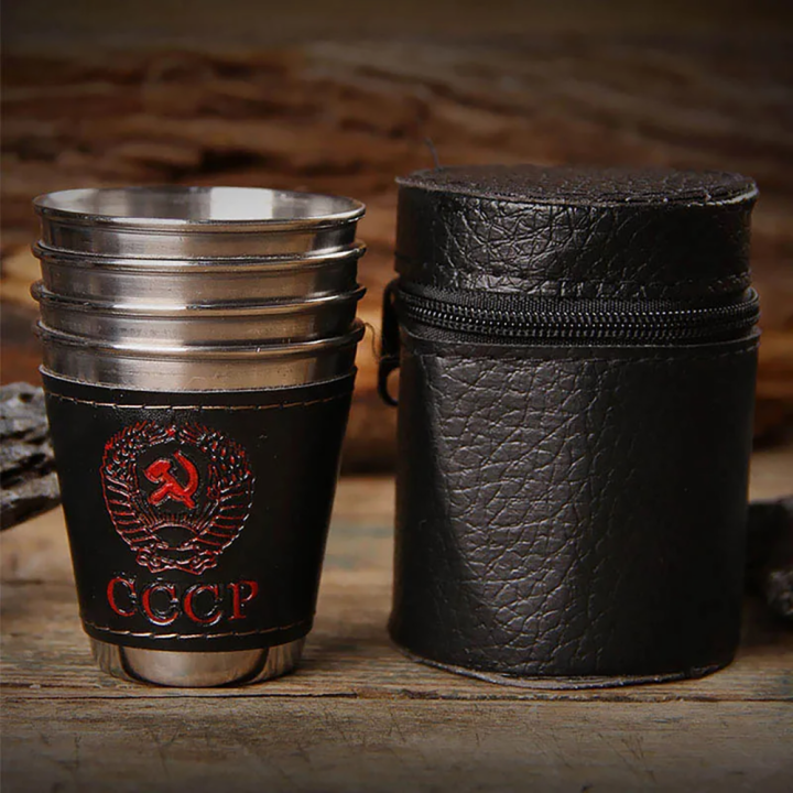 4pcs%20Outdoor%20Travel%20Cups%20Set%20Camping%20Tableware%20Stainless%20Steel%20Cup%20with%20PU%20Leather%20Portable%20Coffee%20Wine%20Beer%20Whisky%20Cup%20-%20Image%205