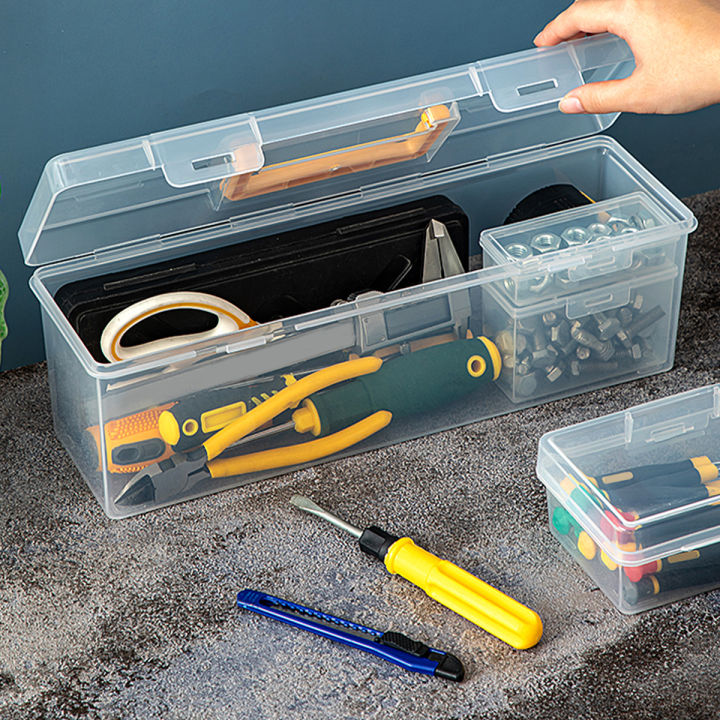 WORTHBUY%20Plastic%20Organizer%20Box%20Transparent%20Portable%20Tool%20Box%20Multipurpose%20Electrician%20Drill%20Tool%20Storage%20Box%20Hardware%20Tool%20Case%20-%20Image%206
