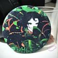 Game The Freak Circus Figure Pierrot Harlequin Brooch Round Tinplate Badge Backpack Decoration Pins Accessories Prop.