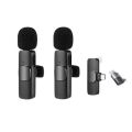 K9 Wireless Dual Microphone Professional Lapel Lavalier Microphone Remove Noise For Typ c. 