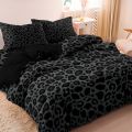 3pcs Dark Leopard Print Fashion Duvet Cover Set (1 Duvet Cover + 2 Pillowcases) High-Definition Printed Luxury Bedding Set. 