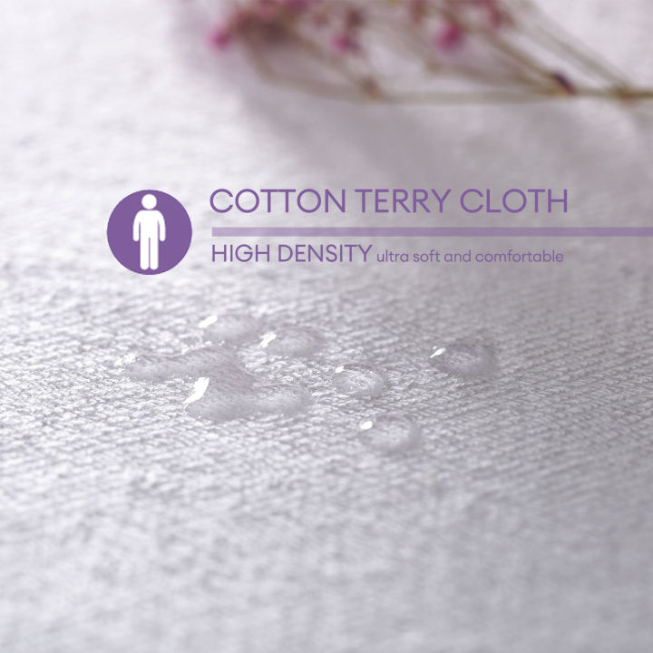 1pc%20Waterproof%20Pillow%20Cover%20Cotton%20Terry%20Fabric%20Zipper%20Pillow%20Protector%20Bedbug%20Proof%20&%20Hypoallergenic%2050x70cm%20-%20Image%203