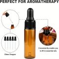 5Pcs 5ml 10ml 15ml Dropper Bottles with Scale Essential Oil Glass Amber Liquid Pipette Bottle Refillable Bottles Travel Tool. 
