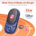 32GB Clip MP3 Player Bluetooth 5.3, MECHEN Children's Music Player with Pedometer Support up to 128GB. 