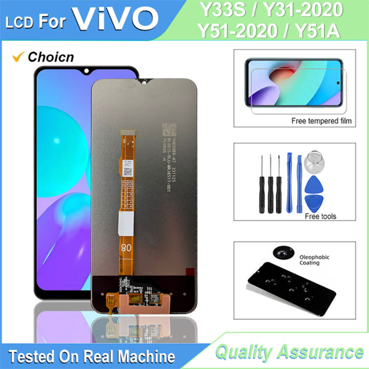 High Quality For VIVO Y33S Y31-2020 LCD Display Screen Touch Digitizer Assembly Repair Parts For VIVO Y51A Y51-2020 LCD + Tool