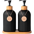 Kitchen Black Dish Soap Dispenser Bottle Set with Tags Countertop Hands Soap&Dish Soap Storage Container for Home Decor. 