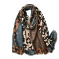 Spring Designer unique luxury brown ladies wild leopard scarf female long scarf shawl thin brown fashionable scarf long shawl.