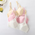 ((9-16Y))Soft Baby Bra Kids Training Bra Girls Sport Bra Double-layer Teenage Underwear.