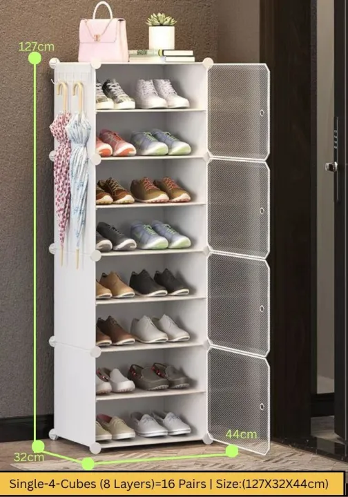 Beautiful Plastic Shoe Organizer Cabinet | Shoe Rack with 3–6 Cubes ...