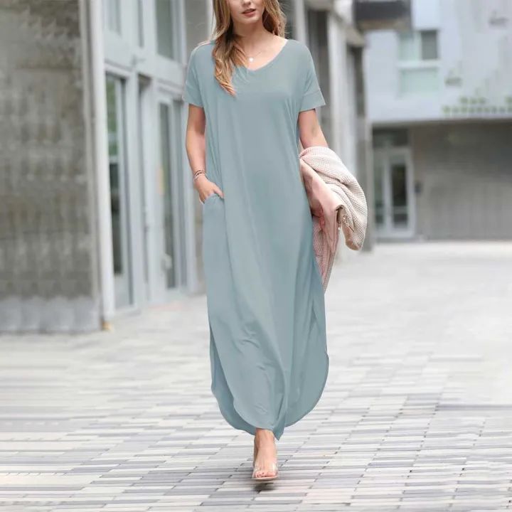 Long%20maxi%20dress%20ladies%20dress%20long%20dress%20girls%20casual%20long%20frock%20-%20Image%202