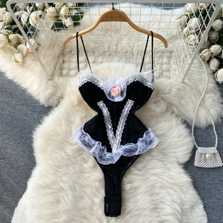 Chinese%20%20Transparent%20Vintage%20Embroidery%20Jacquard%20Halter%20Top%20Dressing%20Sleepwear%20Open%20Front%20Bindings%20Gauze%20Dress%204-Piece%20Set%20-%20Image%206