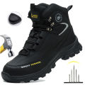 Construction Safety Shoes Men Waterproof Work Boots Anti-smash Steel Toe Shoes Puncture-Proof Indestructible Shoes Safety Shoes.