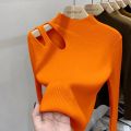 Turtleneck Knitted Women Sweater Ribbed Pullovers Autumn Winter Basic Women Sweaters Fit Soft Warm Tops.