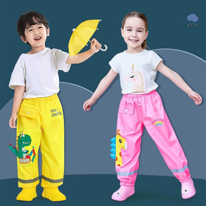 Waterproof%20Girls%20Boys%20Pants%20Toddler%20Kids%20Rain%20Pants%20Windproof%20Mud%20Trousers%20Kids%20Cartoon%20Dinosaur%20Unicorn%20Children%20Rain%20Pants%20-%20Image%202