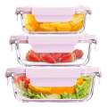 Borosilicate Glass Lunch Box Food Containers Microwave Safe Glass Storage. 