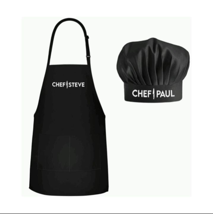 High Quality Chef Apron and Hat  with customize embroidered name