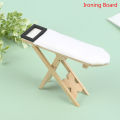 1:12 Dollhouse Miniature Wooden Ironing Board Mini Flat Iron Furniture Model Sewing Life Scene Decor Toy Micro Scene Props.