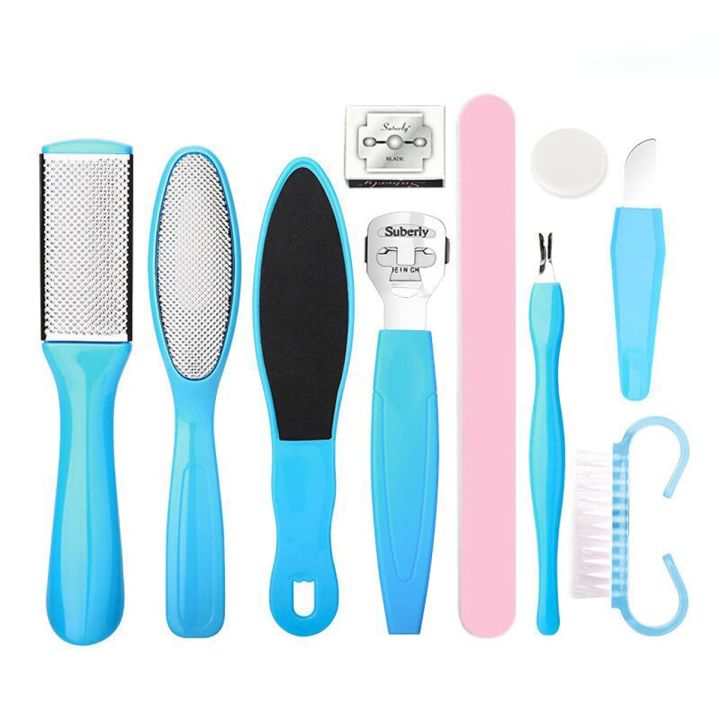 Professional Pedicure Foot Spa Set,10 in 1 Pedicure Set for Feet,Stainless Steel Foot Care Kit, Foot Rasp Dead Skin Remover Foot