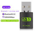 600Mbps USB WiFi Bluetooth Adapter 2in1 Dongle Dual Band 2.4G 5GHz USB WiFi 5 Network Wireless Wlan Receiver DRIVER FREE. 