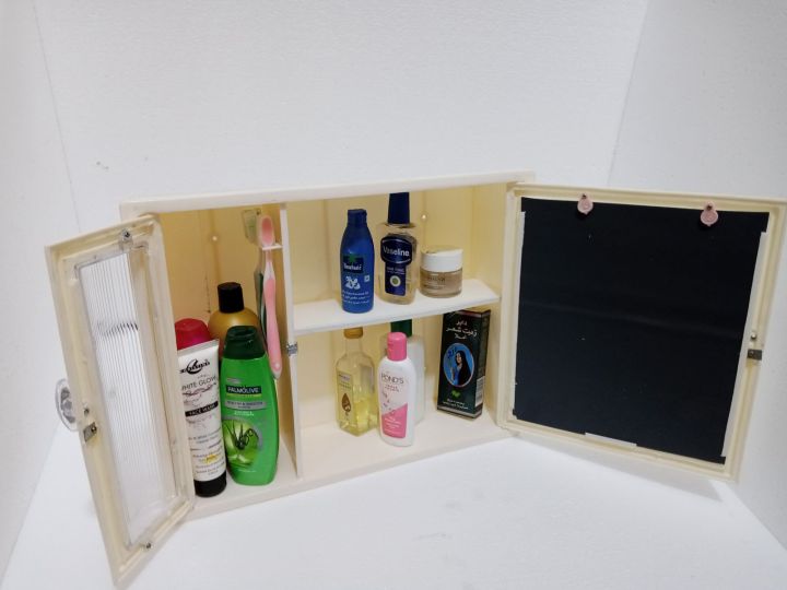 Style front storage box cabinet mirror double door for bathroom accessories cabinet