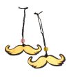 Mooch Moustache Pendant Keychain for Bike and Car Golden Black Stainless Steel Adjustable Chain. 