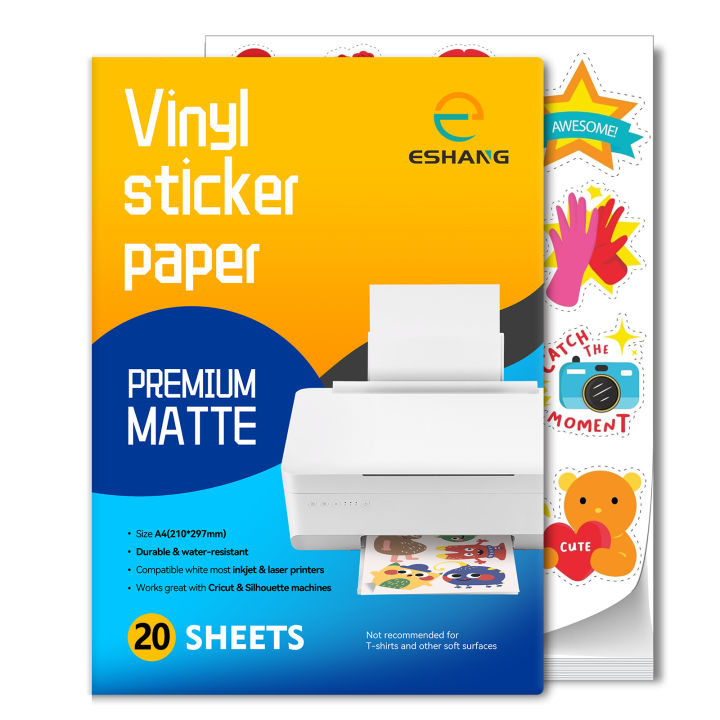 A4 Size 8.3×11.7 inch - Matte White Printable Vinyl Sticker Paper Self ...