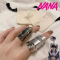 Anime Oosaki Nana Cosplay Metal Ring Armor Knuckle Finger Rings Hip Hop Silver Black Party Prop.