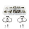 150pcs Assorted External & Internal Toothed Serrated Lock Washers M3-M8 Stainless Steel 304 A2-70 Set for Hardware.
