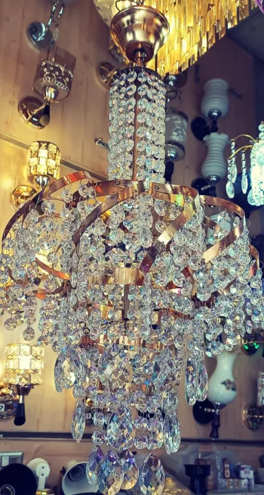 1%20Light%20Crystal%20Fanoos%20Hanging%20Light%2024%20inch%20Length%2014inch%20width%20-%20Image%202