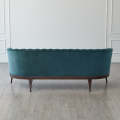 Silver Orchid Puffy Vertical Channel Tufted Velvet Loveseat. 