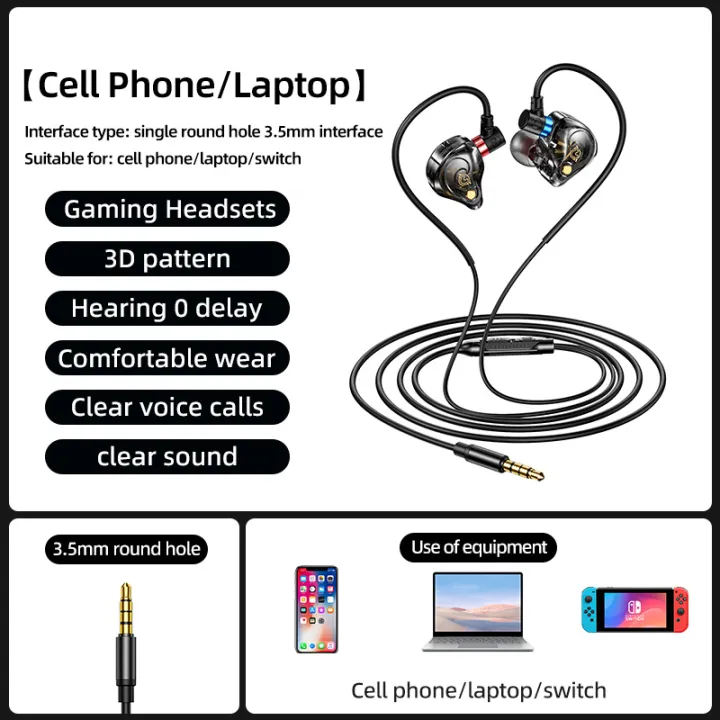 NEW%208D%20Surround%20Sound%20Gaming%20Earphones%20Type%20C&3.5mm%20Wired%20In%20Ear%20Earbuds%20Headphones%20Sports%20Gamer%20Headset%20for%20%20With%20HD%20Mic%20-%20Image%207