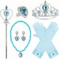 8pcs/Set Girls Princess Dress Accessories Gloves Wand Crown Jewelry Set Princess Dress Costume Cosplay Accessories.