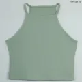 Halter Tight Top Trending Korean Tight Top Green And Blue Colour Casual Tees Unique Styling Crop Top Small Size Top. 