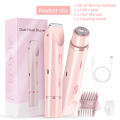 2 in 1 Dual-Head Painless Women Electric Razors Bikini Trimmer Wet Dry Use for Ladies Pubic Hair Detachable Head Electric Shaver.