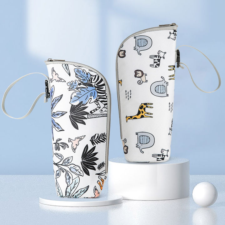 Go Out Insulated Water Bottle Wrap Baby Bottle Protective Cover Printed Aluminum Foil Tote Bag Can Be Hung Stroller Clutch Bag