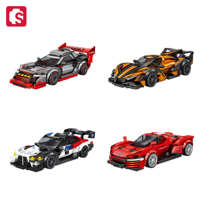 SEMBO Sports Car Assemblage Building Blocks MOC Racing Vehicle ...