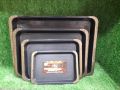 plastic 4 piece Serving Tray Round corner (Wooden Texture). 