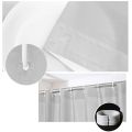 PEVA Waterproof Shower Curtain Mildew Bathroom Solid Curtain Wave Window Tulle Home Luxury with Hooks Heavy S Fold Wavy Shower.