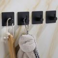 Black Robe Hook Wall Hook Towel Hook for Bathroom Stainless Steel Coat Hook Rustproof Hook Hanger for Kitchen Hardware. 