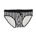 UXH Padded Contrast Color Swim Briefs Black Strips Push-Up  Swimwear Men Swimming Briefs Surf Beach Shorts Mayo Sungas. 