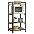 Microwave oven rack with wooden top Wrought iron. 