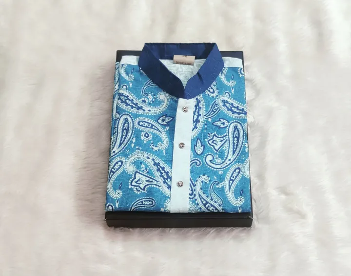 cotton%20exclusive%20print%20panjabi%20for%20mens%20white%20colour%20-%20Image%203