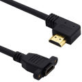 HDMI-compatible 2.0v 4K*2K Angle 90 Degree Male to Female Extension Cable panel mount with screw hole For PSP HDTV.
