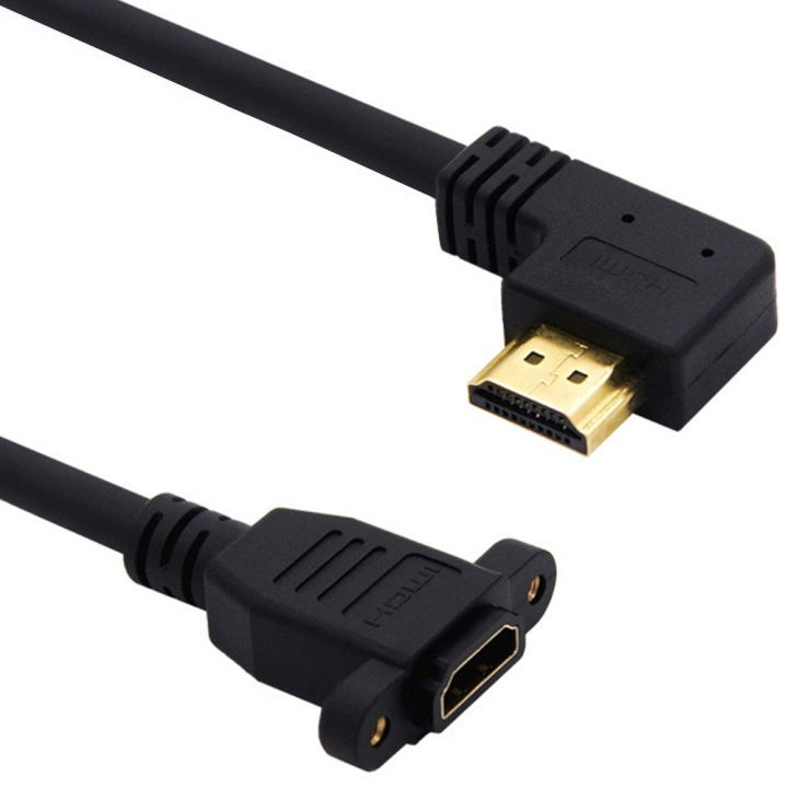 HDMI-compatible%202.0v%204K*2K%20Angle%2090%20Degree%20Male%20to%20Female%20Extension%20Cable%20panel%20mount%20with%20screw%20hole%20For%20PSP%20HDTV%20-%20Image%203