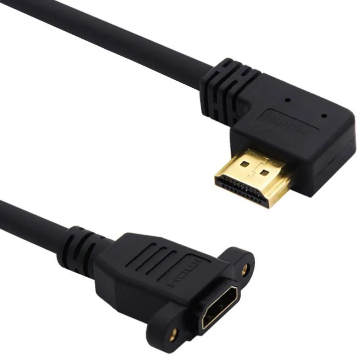 HDMI-compatible%202.0v%204K*2K%20Angle%2090%20Degree%20Male%20to%20Female%20Extension%20Cable%20panel%20mount%20with%20screw%20hole%20For%20PSP%20HDTV%20-%20Image%203