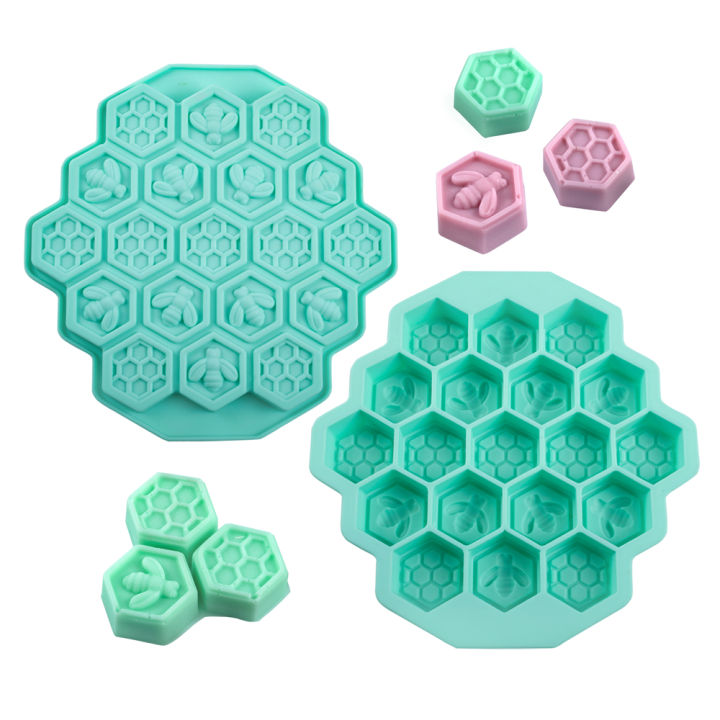 19 Mobile Bee Honeycomb Silicone Soap Mold DIY Bee Honeycomb Cake Chocolate Decoration Tools Beeswax Candle Mold