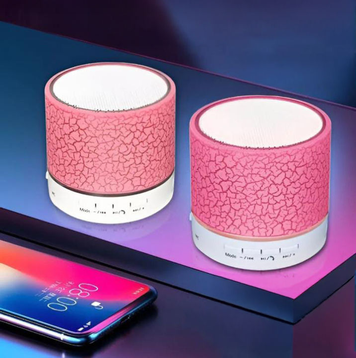 Mini Portable Bluetooth Rechargeable Speaker with Light, SD Card & USB ...